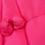 Abel & Lula Abito Giromanica Tinta Unita con Applicazioni per Bambina 5019X FUXIA ABEL & LULA 