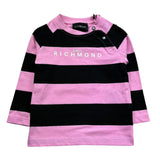 John Richmond T-Shirt Fantasia A Righe Bicolore per Neonata RIP26054TS NERO/ROSA JOHN RICHMOND 