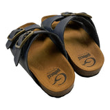 Gallucci Einfarbiger Slipper mit Schnalle und kontrastierender Sohle Blau für Kinder