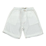 Petit Indi Bermuda Tinta Unita con Elastico In Vita per Neonato SS25BK8040X BIANCO PETIT INDI 