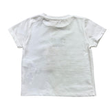 Please T-Shirt Rundhals Einfarbig mit Kontrastdruck Weiß für Baby Mädchen