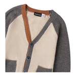 MINI BANDA cardigan tinta unita con maniche in contrasto Panna per Neonato 0A108N PANNA MINI BANDA 