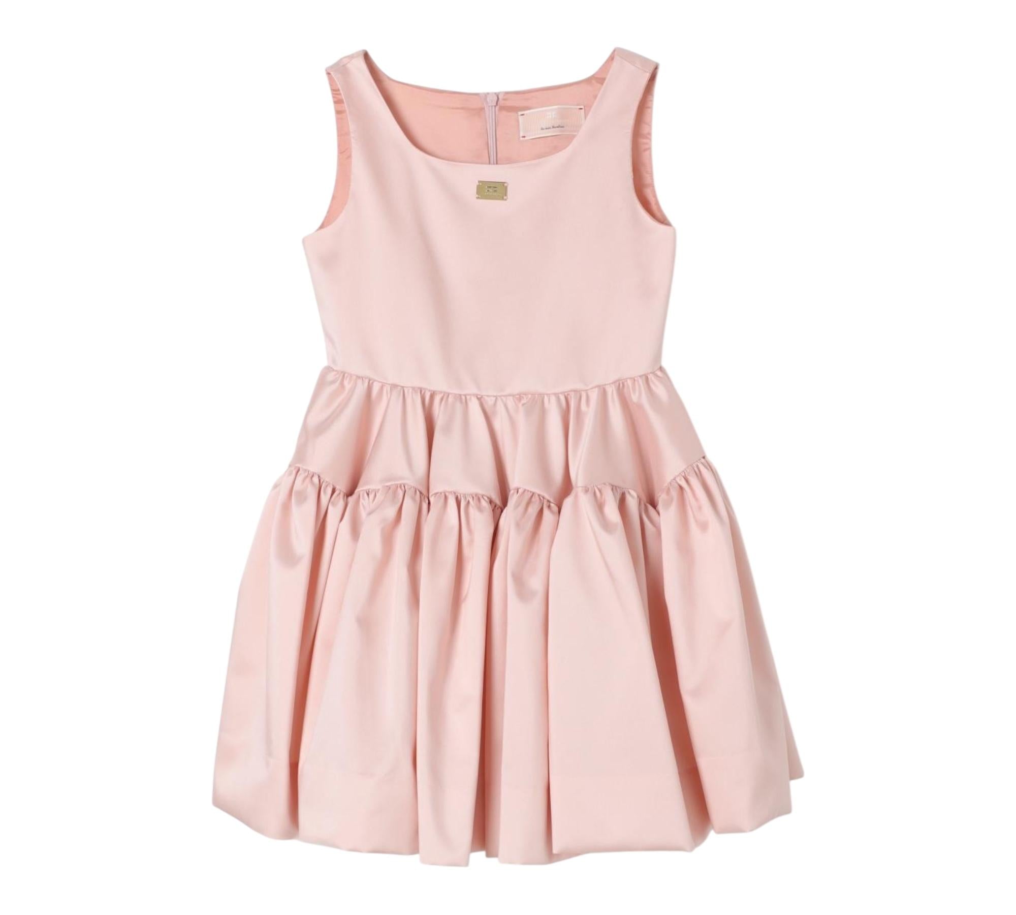 Elisabetta Franchi Abito Giromanica Tinta Unita per Bambina EFAB530 ROSA ELISABETTA FRANCHI 