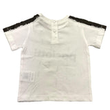 Cesare Paciotti Einfarbiges T-Shirt mit Rundhalsausschnitt und weißem Logo-Print für Neugeborene
