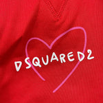 DSQUARED2 felpa chiusa cn cappuccio tinta unita con stampa logo Rosso per Bambina DQ2441X ROSSO DSQUARED2 