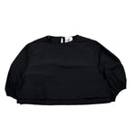 Simonetta Camicia Tinta Unita con Logo per Bambina SW5A03X NERO SIMONETTA 