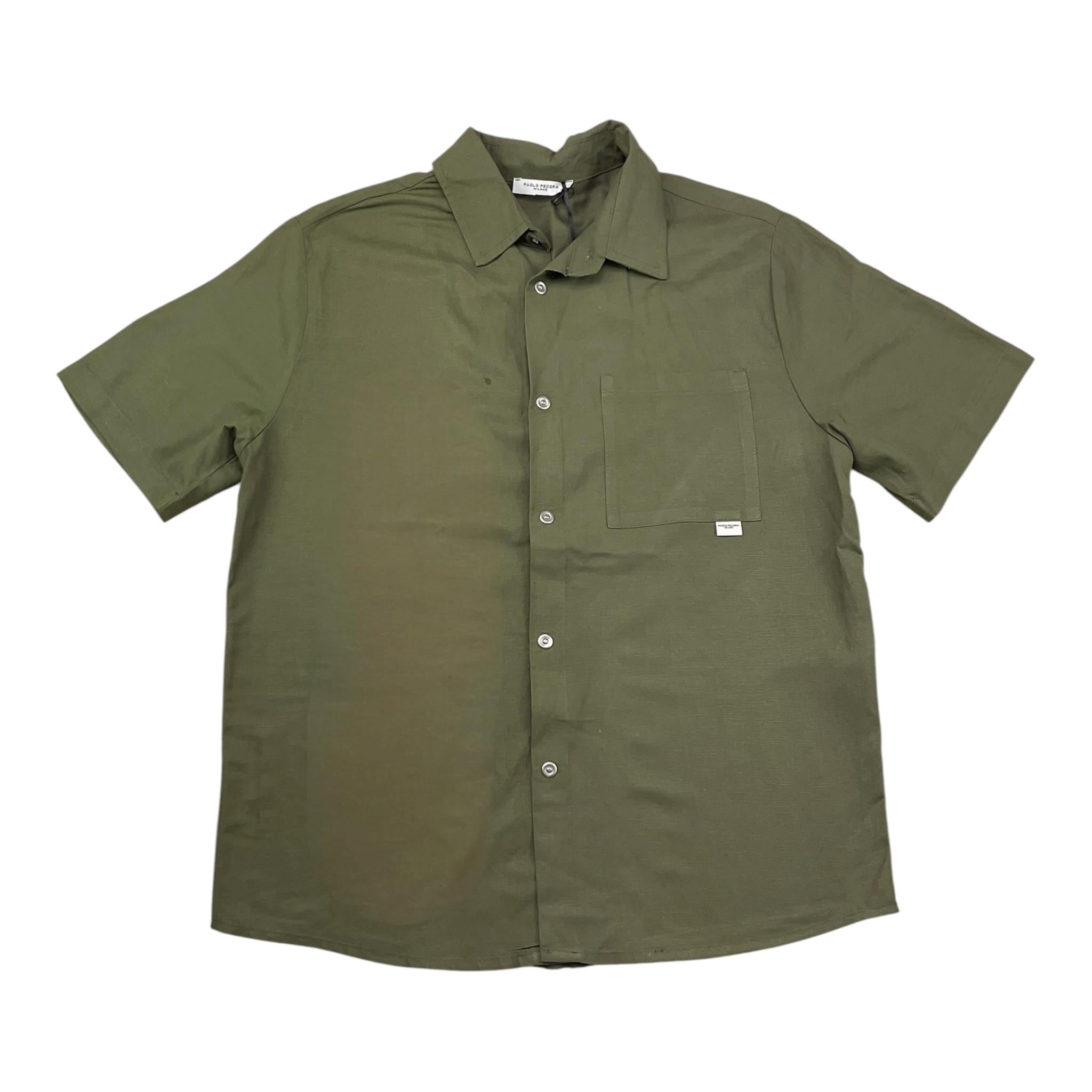 Paolo Pecora Camicia Mezza Manica Tinta Unita per Bambino PP4001 VERDE PAOLO PECORA 