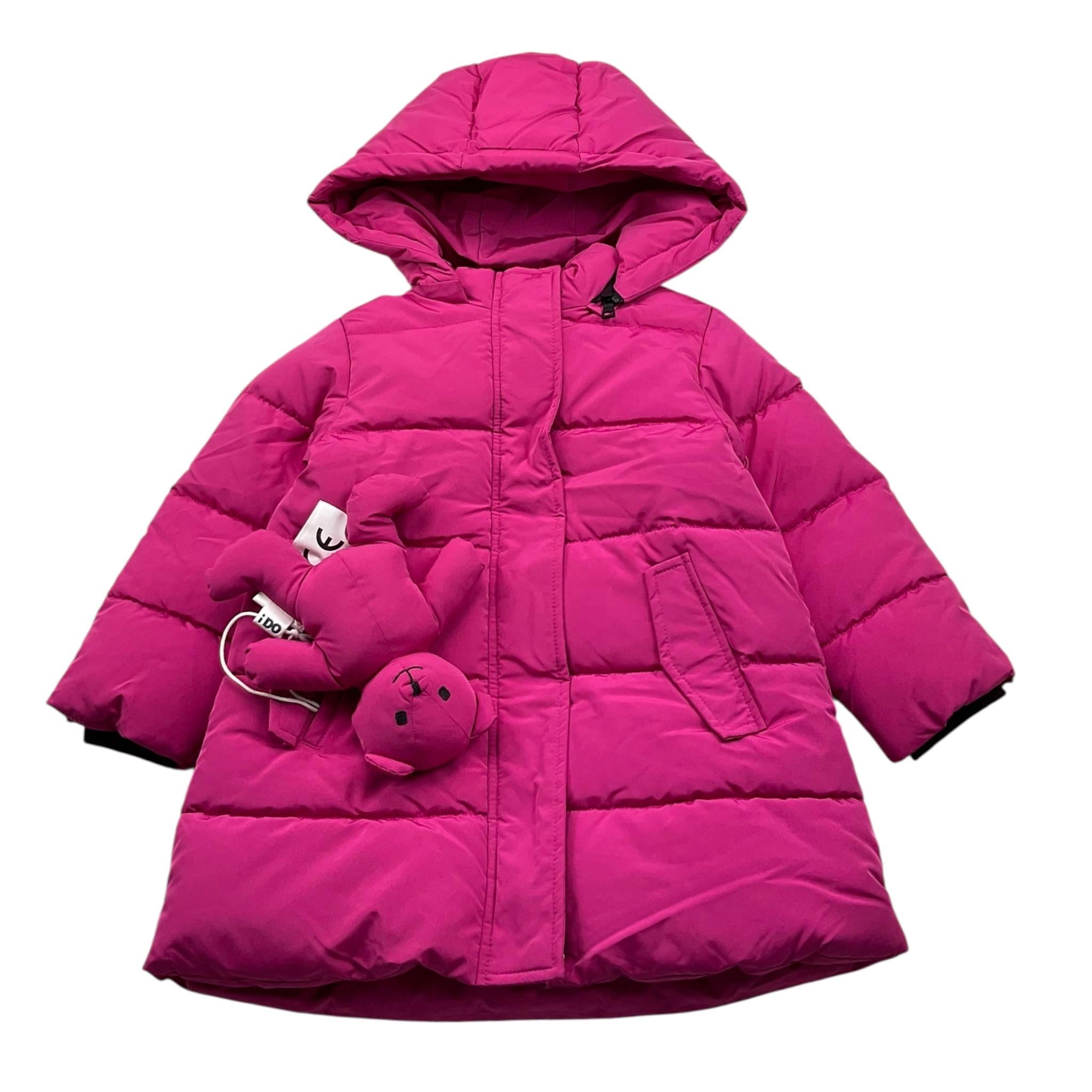 I DO giubbino tinta unita con cappuccio Fuxia per Bambina 4A647J FUXIA I DO 