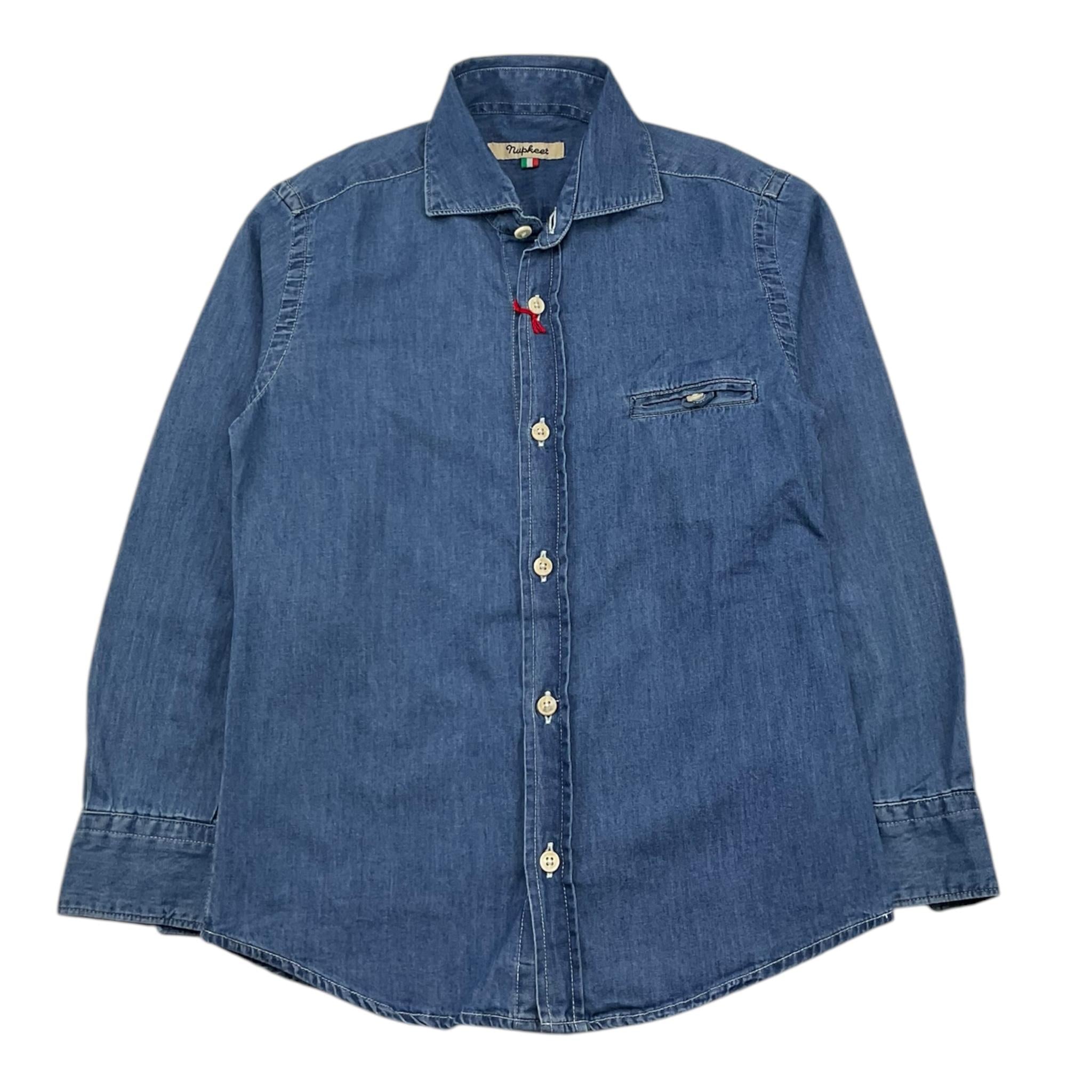 NUPKEET camicia manica lunga tinta unita Blu per Bambino 21NK069 BLU NUPKEET 