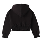 SARABANDA felpa modello crop con zip e cappuccio tinta unita Nero per Bambina 0A752 NERO SARABANDA 