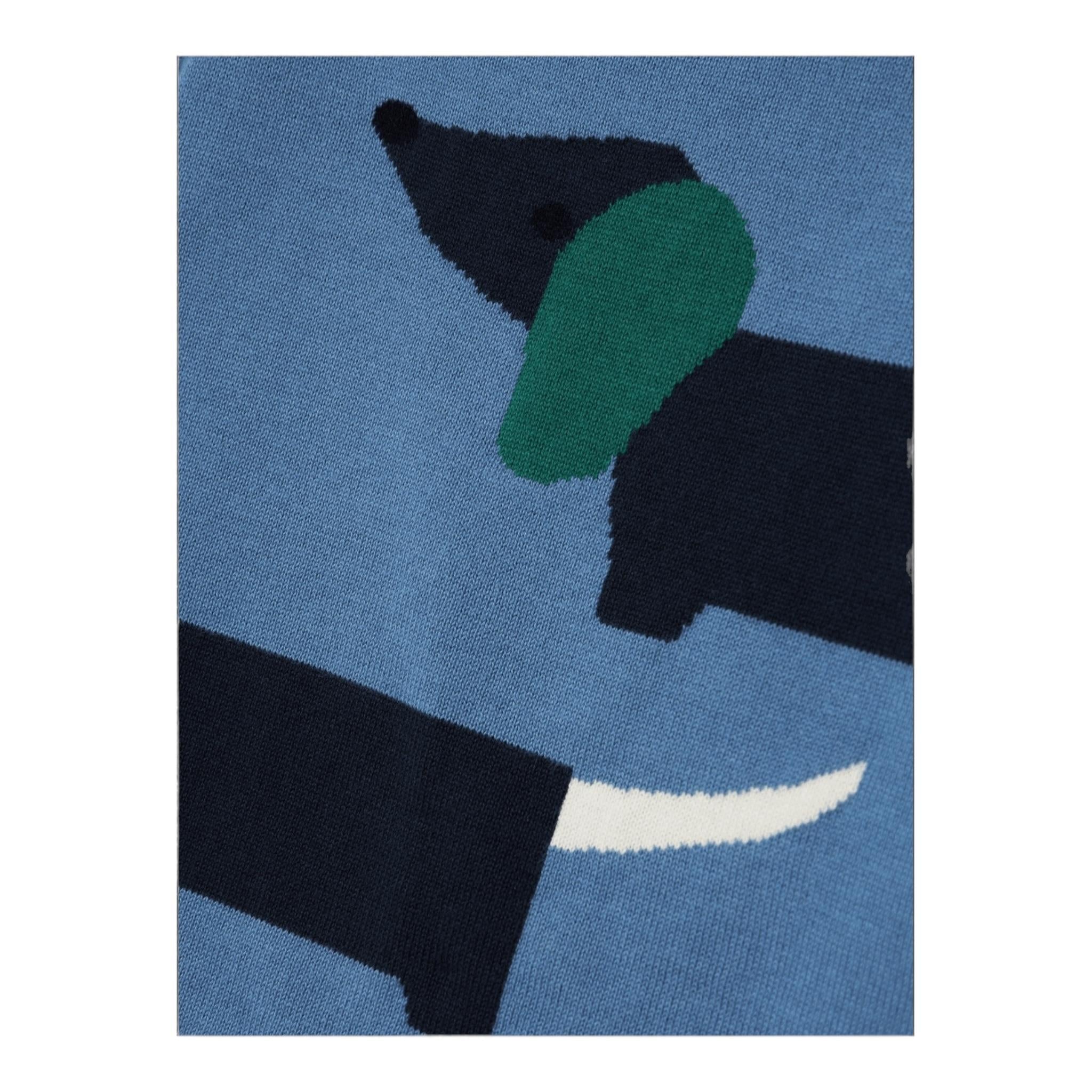 NAME.IT maglia girocollo tinta unita con bassotto Azzurro per Neonato 13231239 AZZURRO NAME.IT 