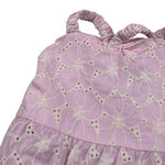 M+E' Abito Tinta Unita In Pizzo Sangallo per Neonata UE1784 ROSA M+E' 