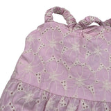 M+E' Abito Tinta Unita In Pizzo Sangallo per Neonata UE1784 ROSA M+E' 