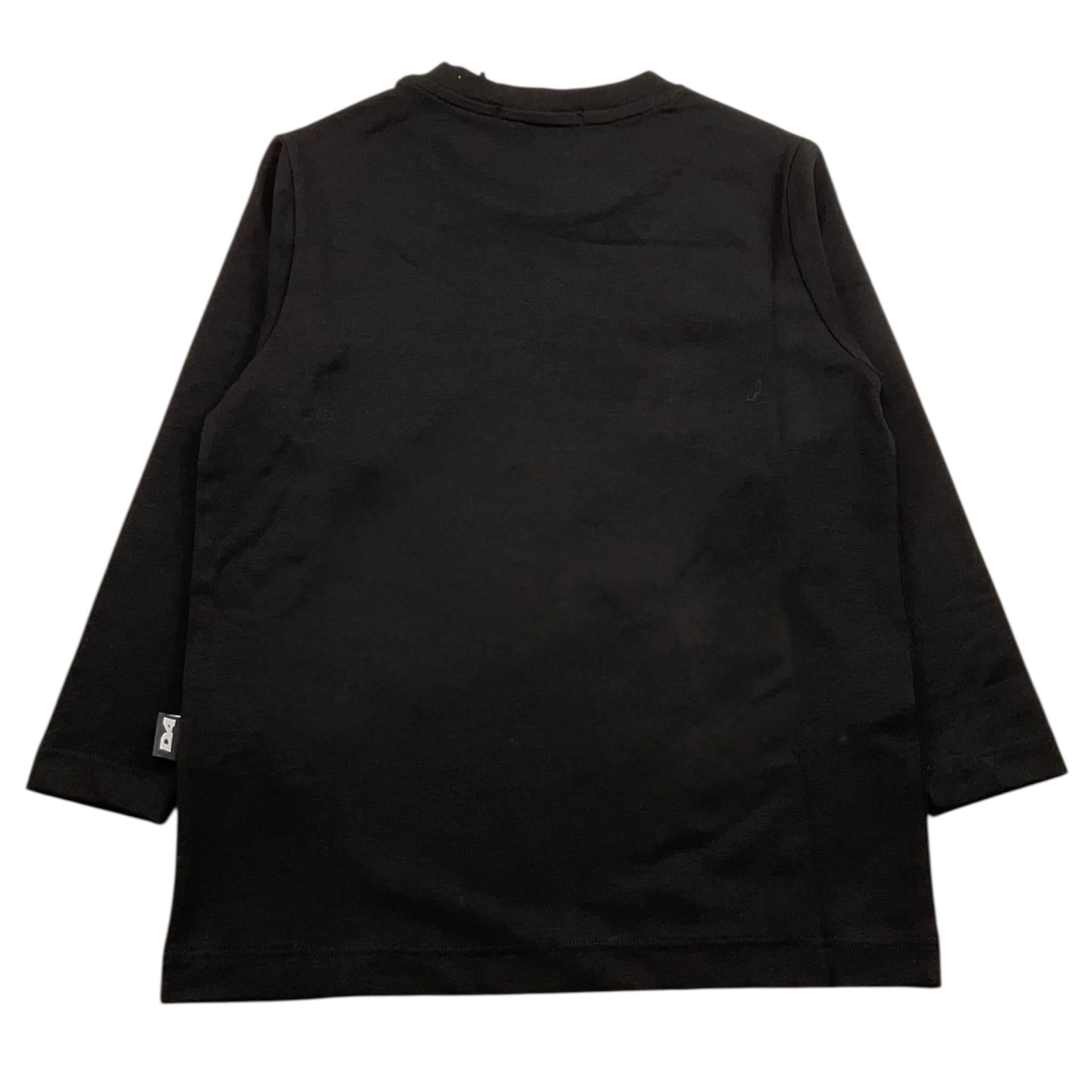 DANIELE ALESSANDRINI shirt girocollo tinta unita con logo Nero per Bambino 1231M00012 NERO DANIELE ALESSANDRINI 