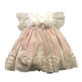 Marlu‘ Zweifarbiges Halbarmkleid mit rosa Tüll für Baby Mädchen