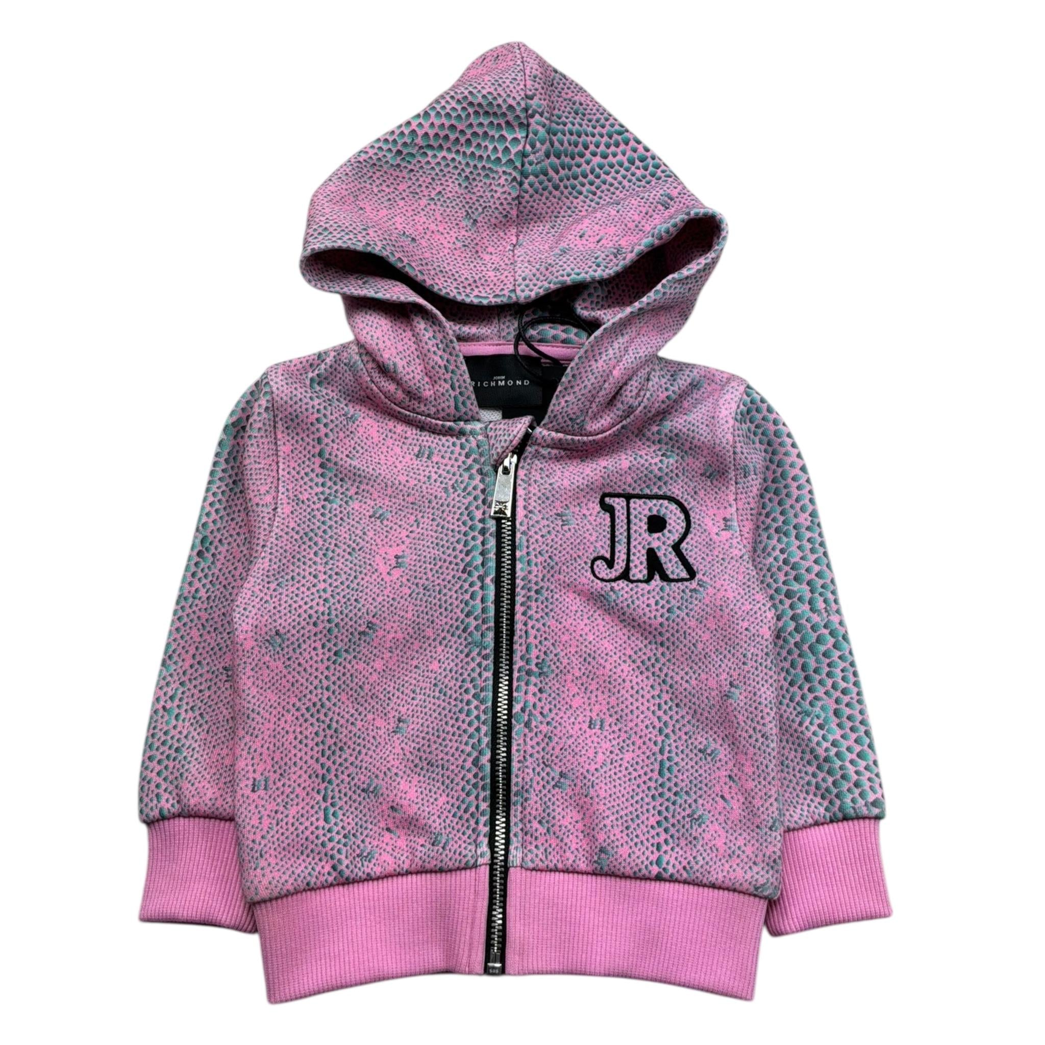 John Richmond Felpa con Zip E Cappuccio Stampa Fantasia per Neonata RIP26056FE ROSA JOHN RICHMOND 
