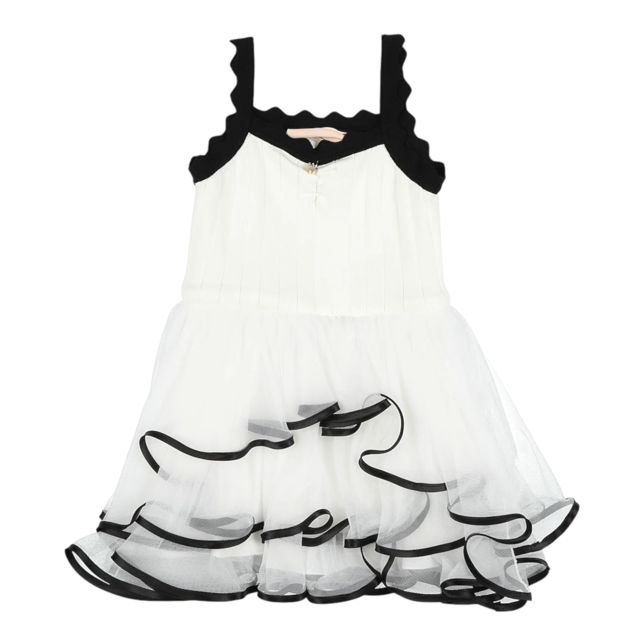 Elisabetta Franchi Abito Bretelline Tinta Unita con Tulle per Bambina EFAB594 BIANCO ELISABETTA FRANCHI 