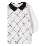 Elisabetta Franchi Tutina Manica Lunga Tinta Unita con Colletto In Contrasto per Neonata ENTU129 BIANCO ELISABETTA FRANCHI 