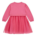 GUESS abito tinta unita con tulle e stampa Rosa per Neonata A4YK03KB8R00 ROSA GUESS 