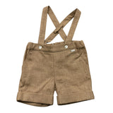 Le Bebe‘ Einfarbige Bermudashorts mit beigen Trägern für Neugeborene
