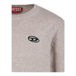 DIESEL maglia tinta unita girocollo con logo Beige per Bambino J02085X BEIGE DIESEL 