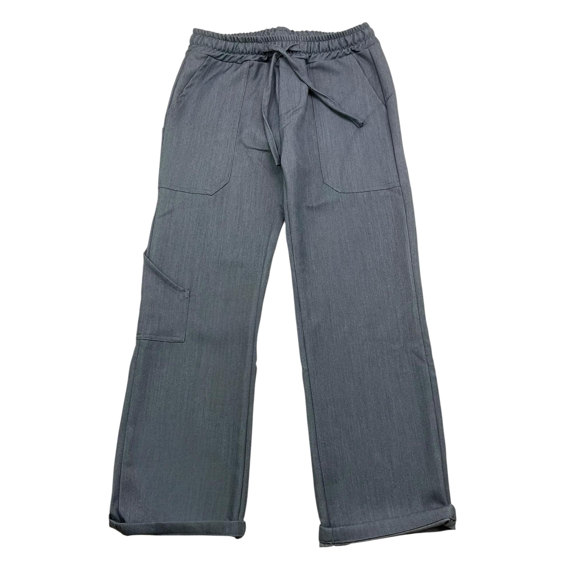 NAZARENO GABRIELLI pantalone tinta unita con elastico in vita Azzurro per Bambino NG3408 AZZURRO NAZARENO GABRIELLI 