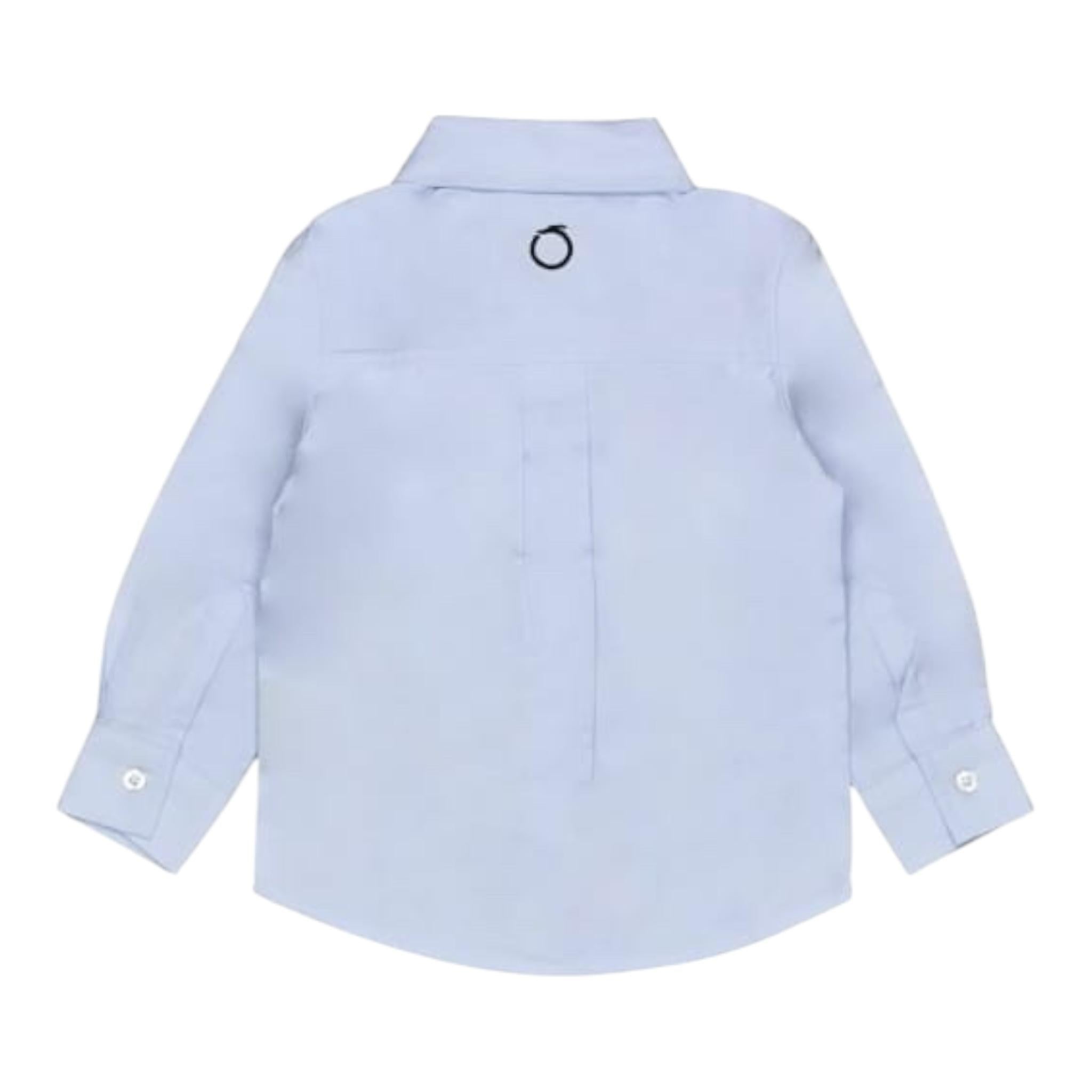TRUSSARDI camicia manica lunga tinta unita con stampa Azzurro per Bambino TIA24066CA AZZURRO TRUSSARDI 