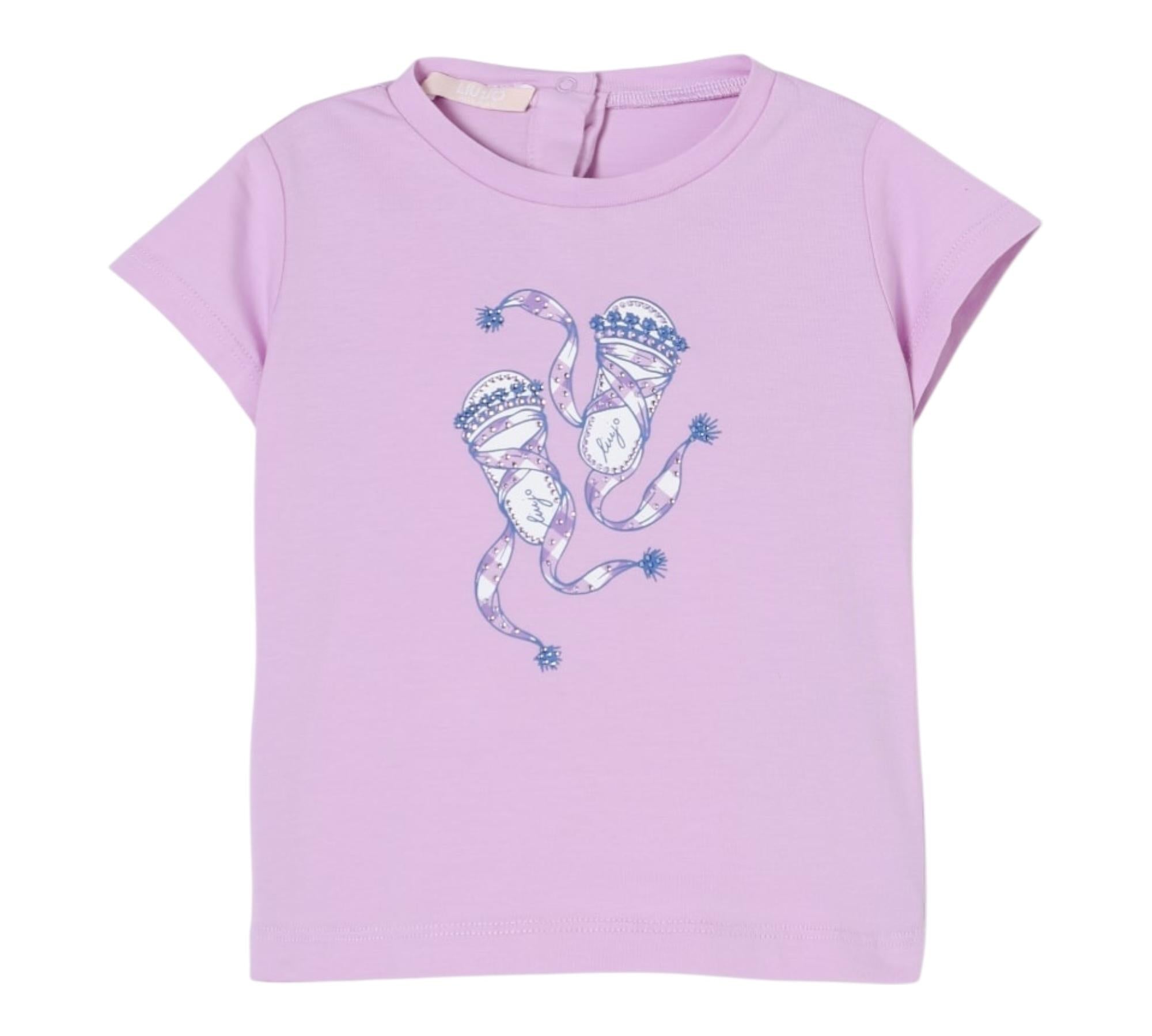 Alice Pi T-Shirt Girocollo Tinta Unita con Logo per Neonata HA5063X LILLA ALICE PI 
