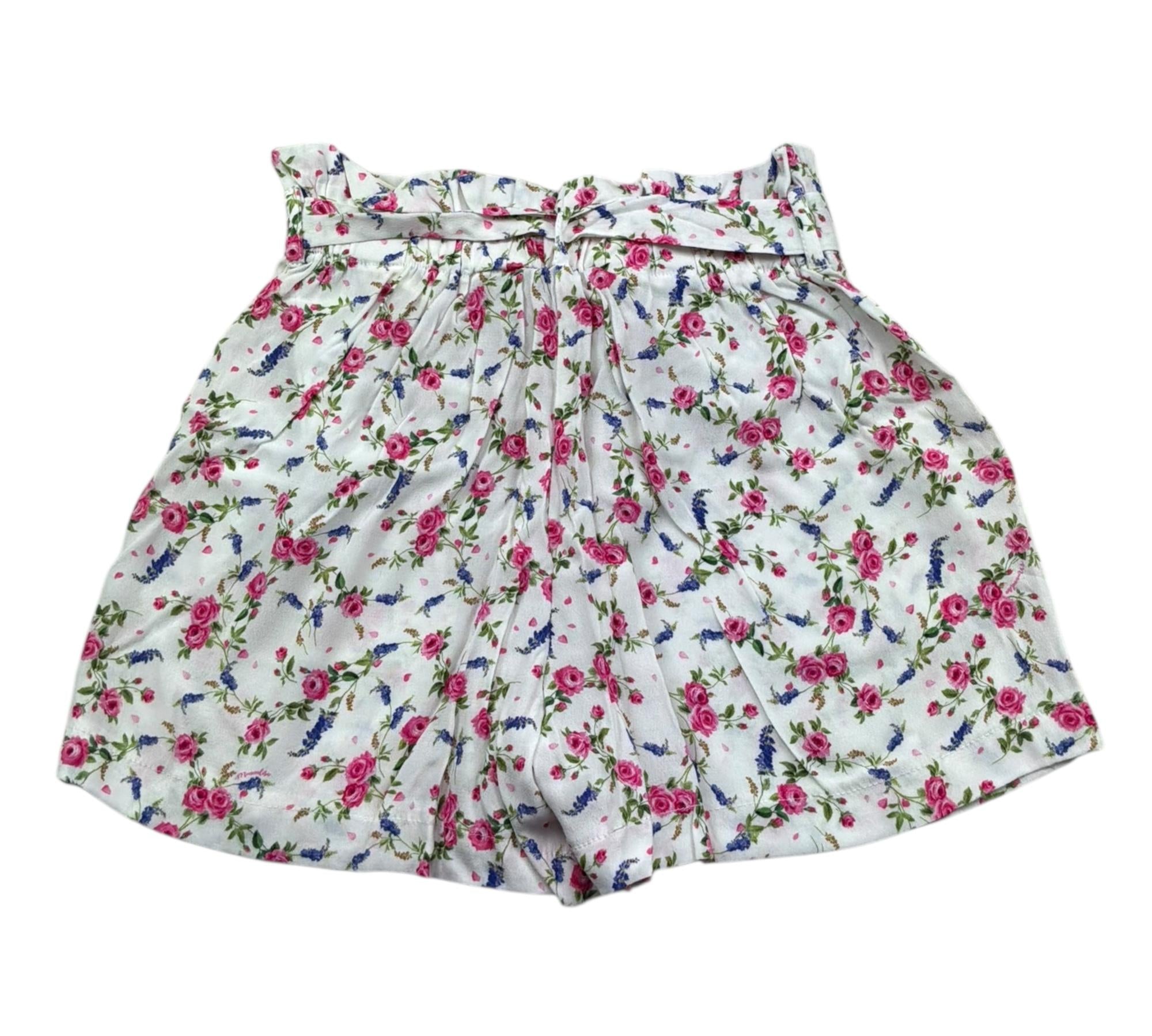 Monnalisa Short Tinta Unita Fantasia Floreale per Bambina 113413 BIANCO MONNALISA 