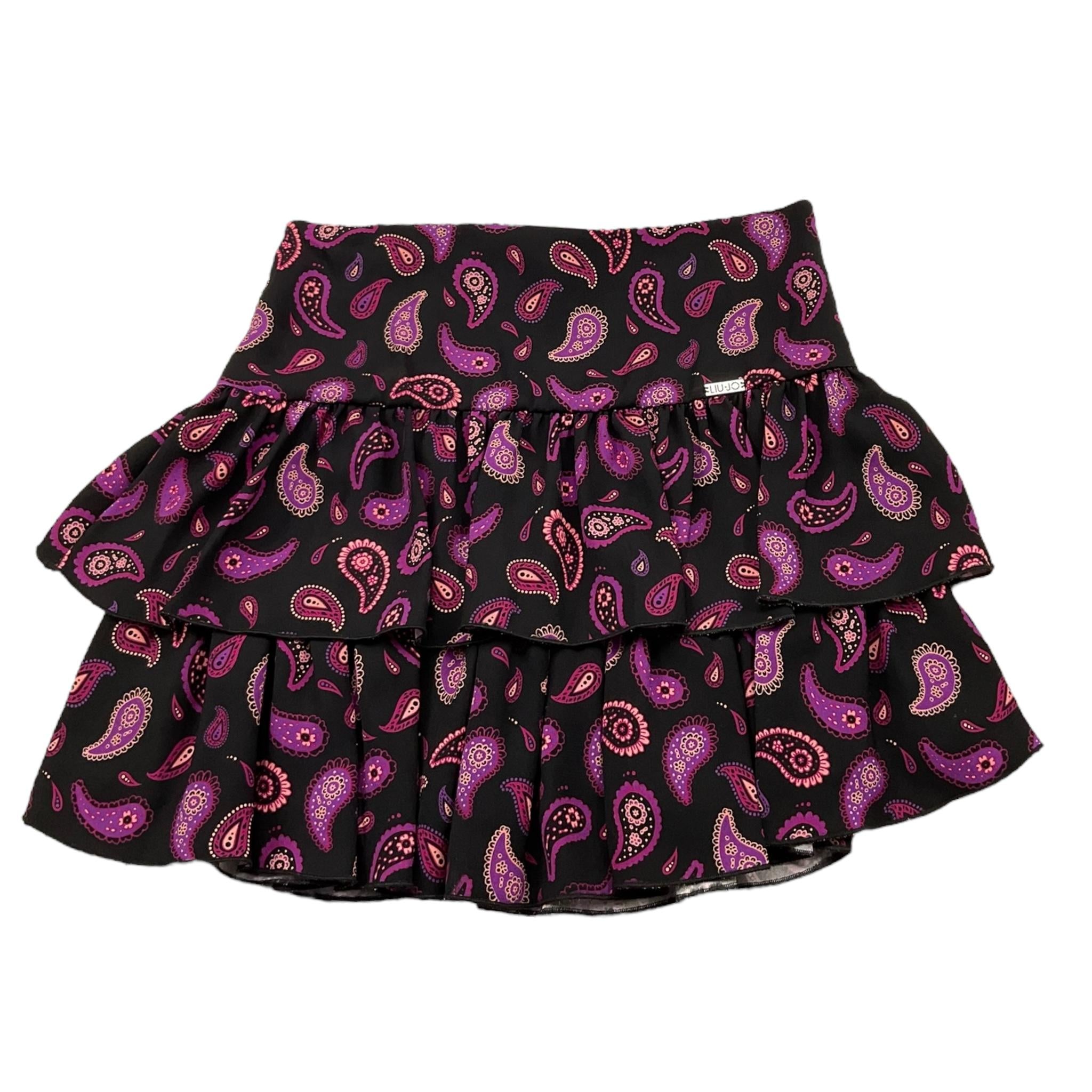 LIU JO gonna tinta unita stampa fantasia Nero per Bambina GF3221 NERO LIU JO 