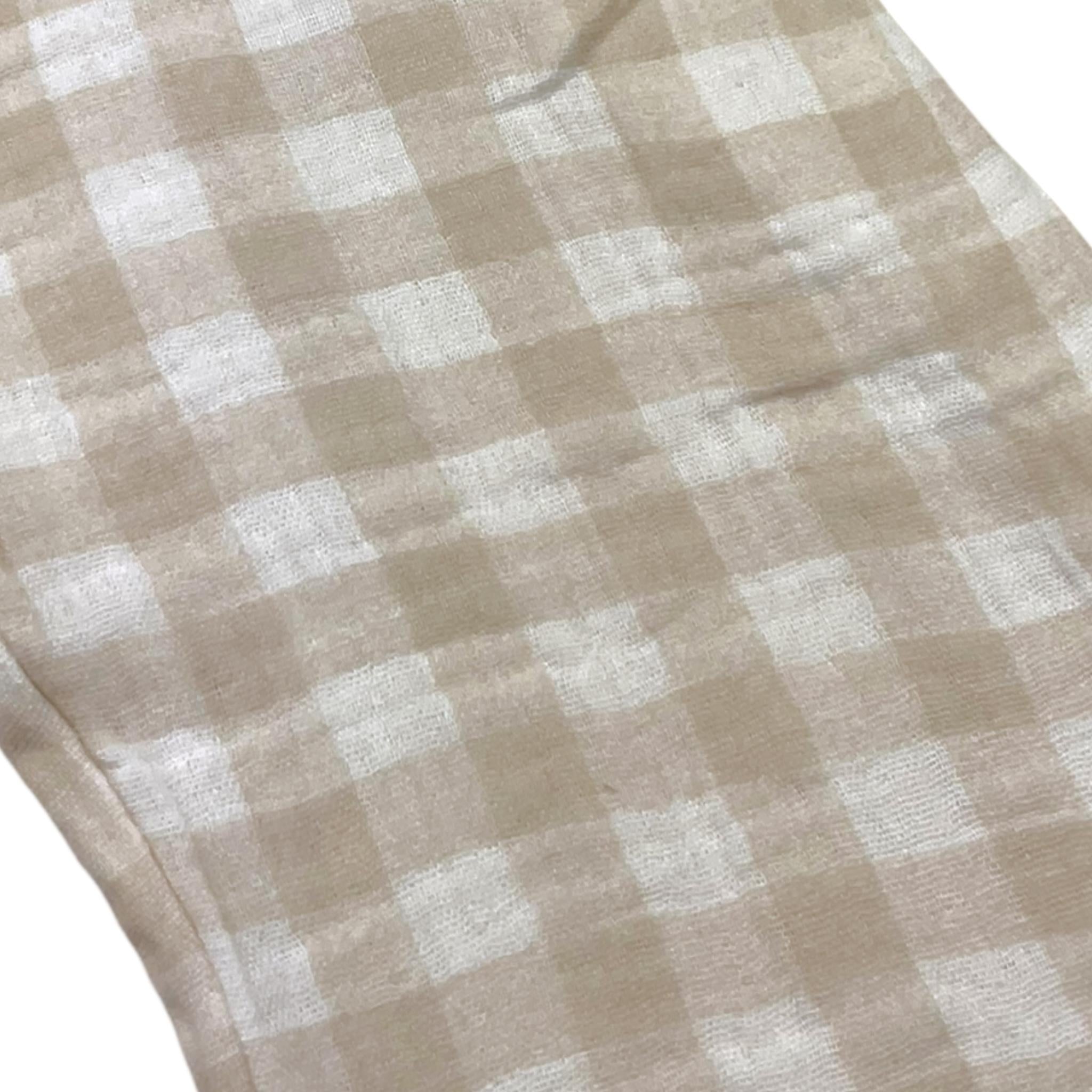 Petit Indi Tuta Intera Bicolore con Fantasia A Quadri per Bambina SS25B2115 BIANCO/BEIGE PETIT INDI 