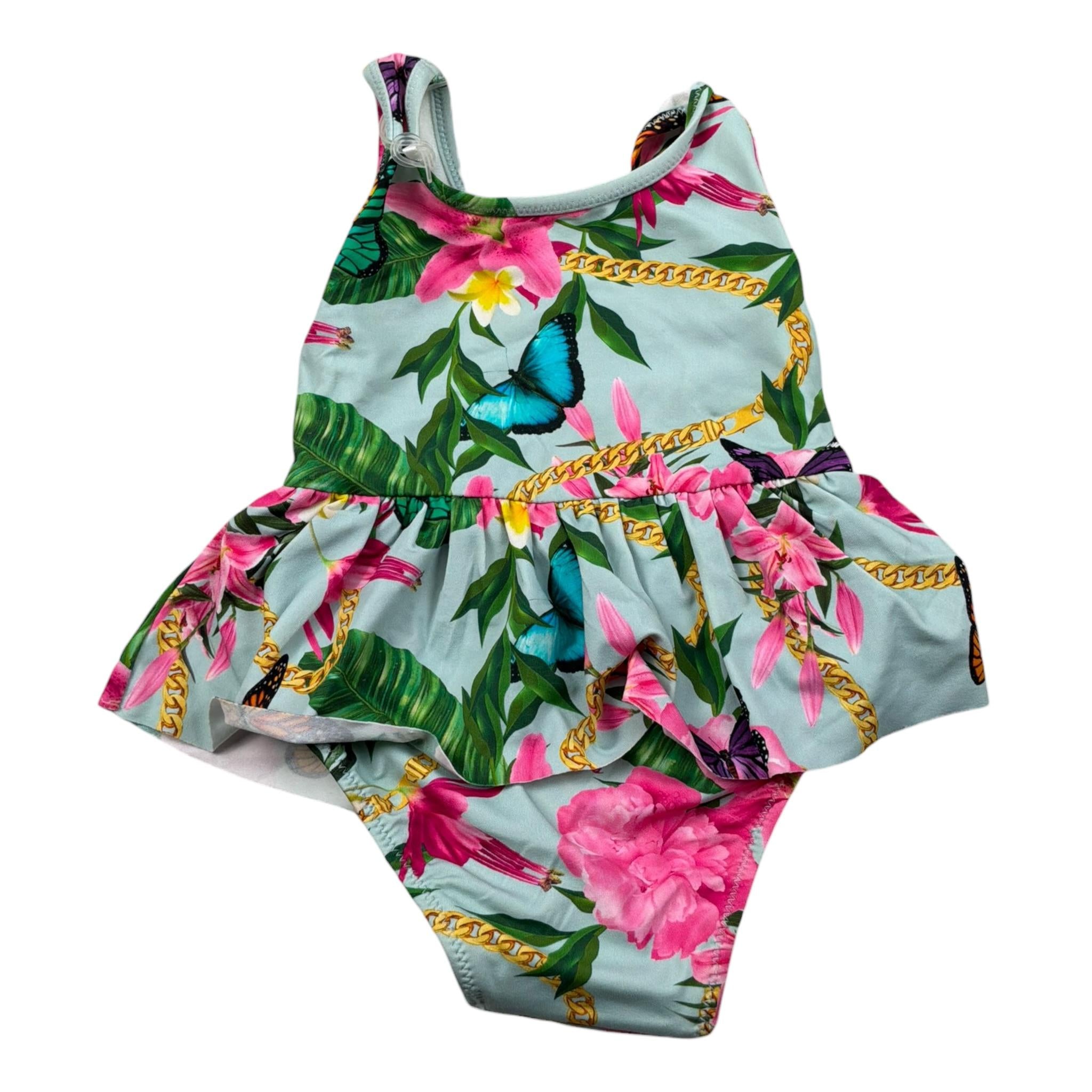 Guess Costume Intero Tinta Unita Fantasia Floreale per Neonata A2GZ00MP004 AZZURRO GUESS 