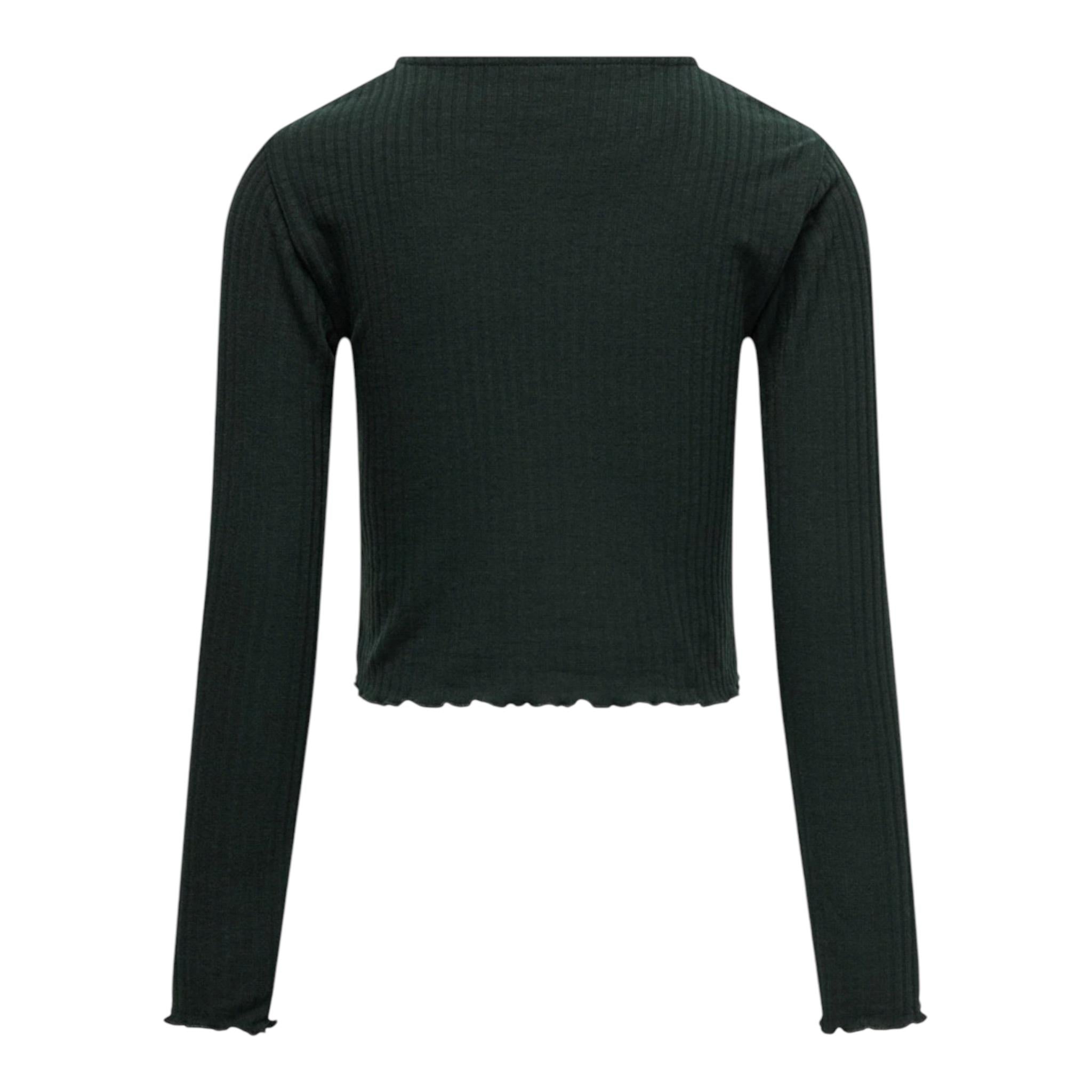 ONLY maglia tinta unita girocollo a costine Nero per Bambina 15326388 NERO ONLY 