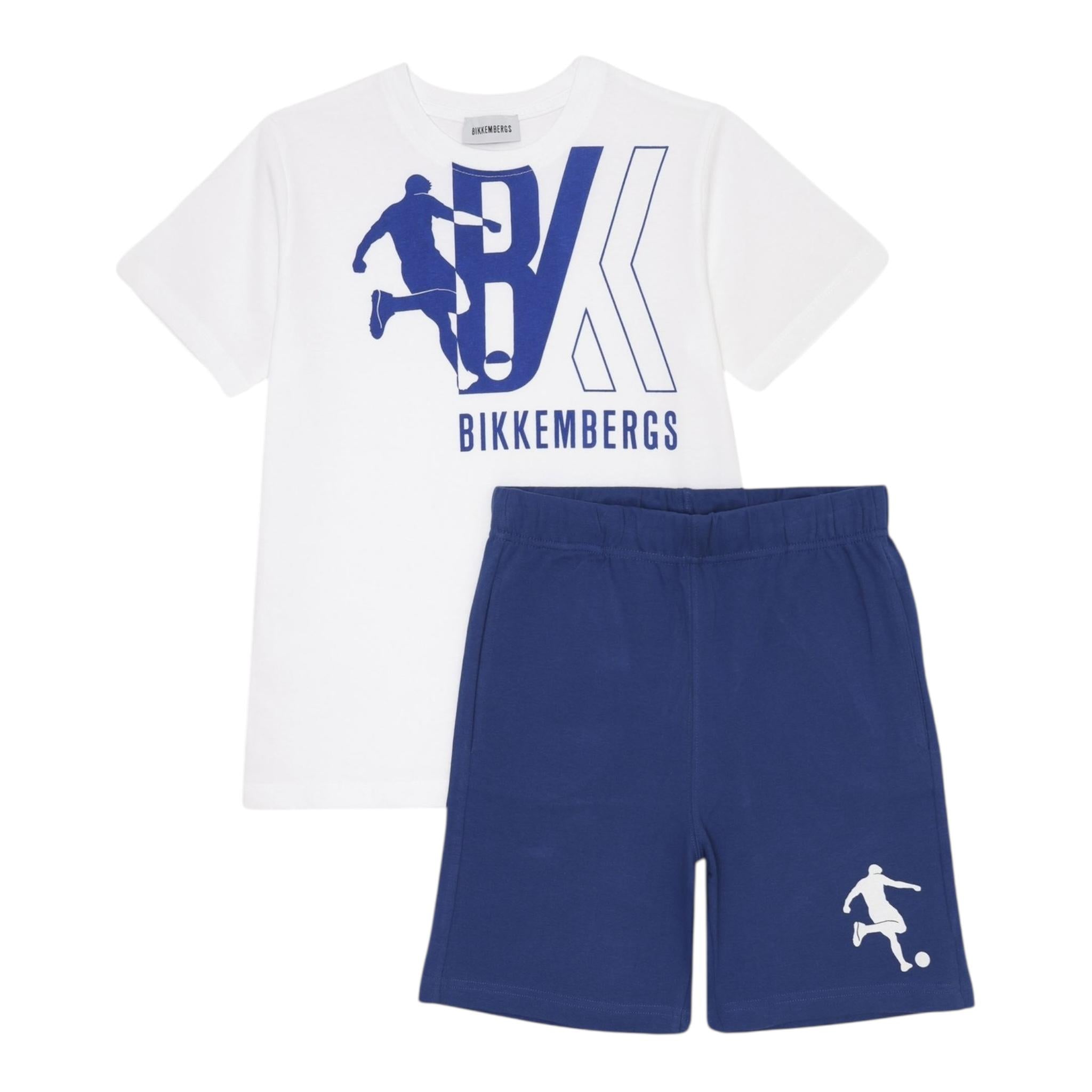 Bikkembergs Completo 2 Pezzi T-Shirt-Bermuda per Bambino BK3208X BIANCO/BLU BiKKEMBERGS 