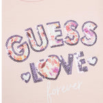 GUESS shirt girocollo tinta unita con paillettes Rosa per Neonata K4BI16J1314 ROSA GUESS 
