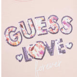 GUESS shirt girocollo tinta unita con paillettes Rosa per Neonata K4BI16J1314 ROSA GUESS 
