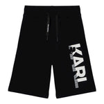 Karl Lagerfeld Bermuda Tuta Tinta Unita con Logo per Bambino Z30413 NERO KARL LAGERFELD 