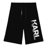 Karl Lagerfeld Bermuda Tuta Tinta Unita con Logo per Bambino Z30413 NERO KARL LAGERFELD 