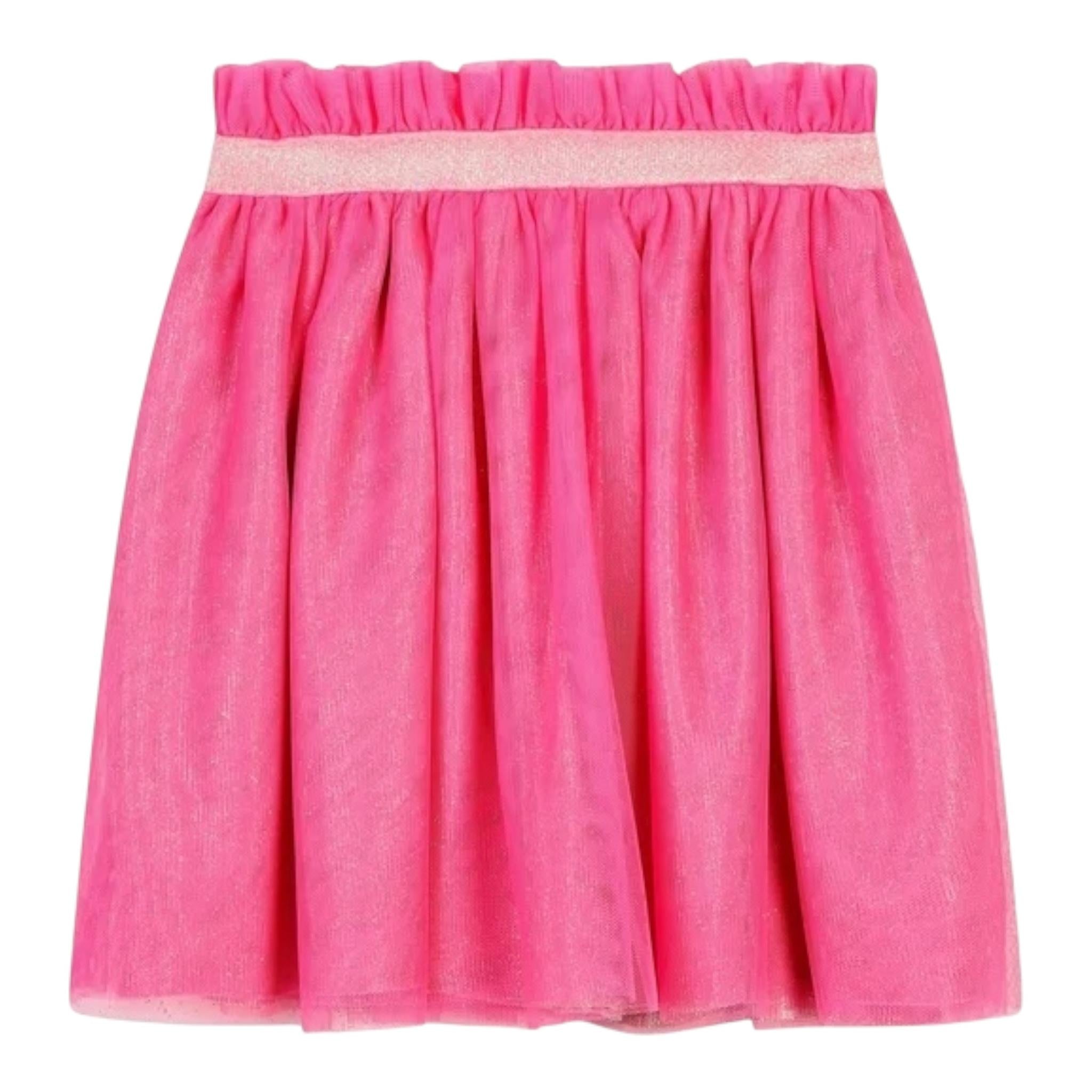 BillIEBLUSH gonna tinta unita con tulle Rosa fluo per Bambina U20559X ROSA FLUO BillIEBLUSH 