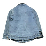 SAINT BARTH giubbino in denim tinta unita con pelliccia Azzurro per Bambina LAND005 AZZURRO SAINT BARTH 