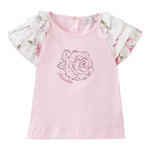 Monnalisa T-Shirt Girocollo Tinta Unita con Stampa per Neonata 31A612 ROSA MONNALISA 