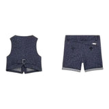 Guess Completo 2 Pezzi Gilet-Bermuda Tinta Unita per Neonato I4RG24KC3H0 BLU GUESS 