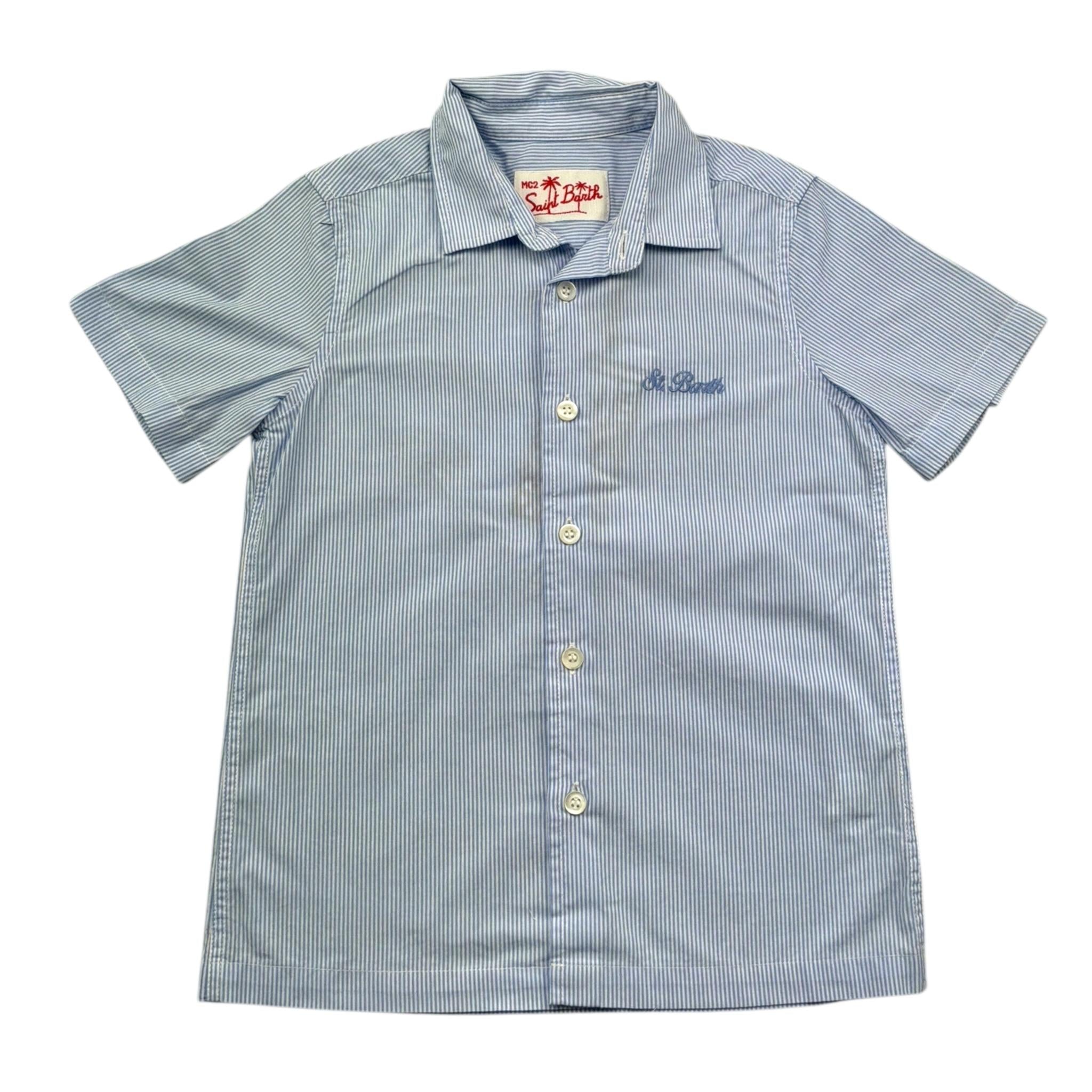 Saint Barth Camicia Mezza Manica Fantasia A Righe per Bambino SIFNOS BLU SAINT BARTH 