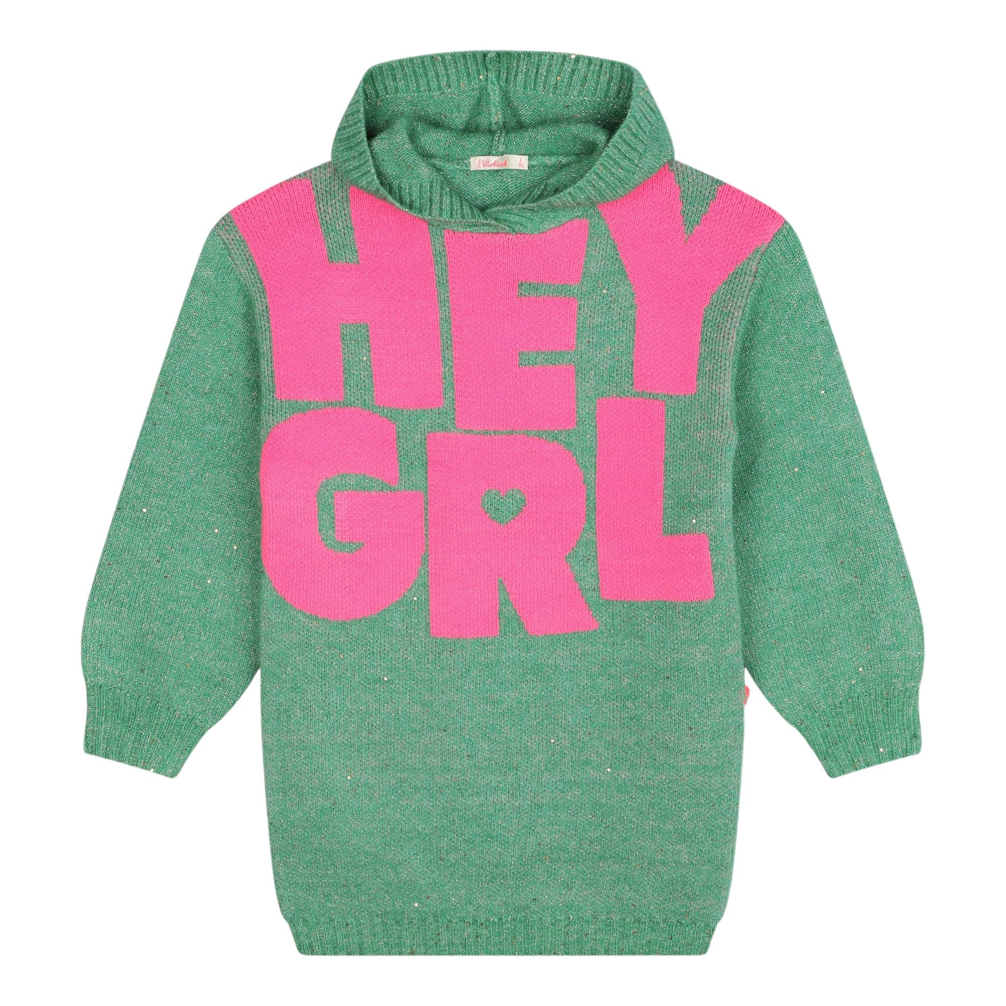 BillIEBLUSH abito tinta unita con cappuccio manica lunga e stampa Verde per Neonata U20512N VERDE BillIEBLUSH 