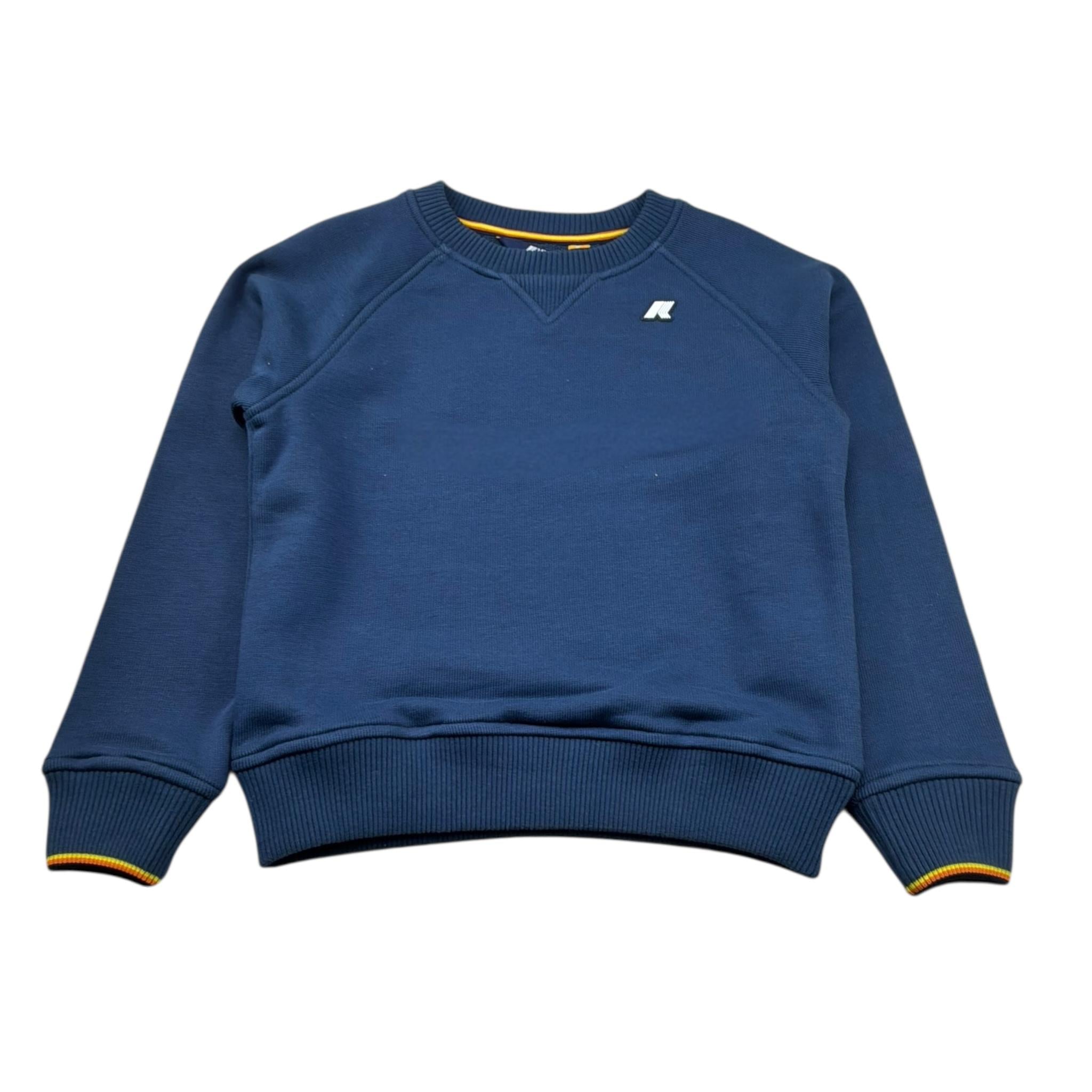 K-Way Maglia Tinta Unita Girocollo con Logo per Bambino K2148LWX BLU K-WAY 