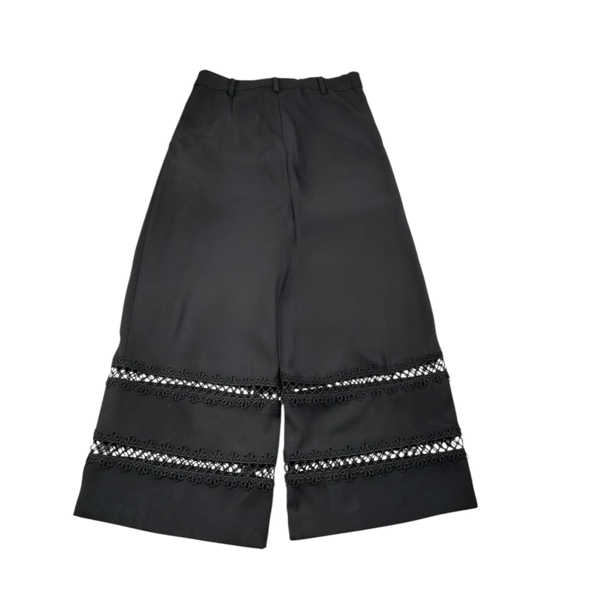 Alice Pi Pantalone Tinta Unita Modello A Palazzo per Bambina 2417 NERO ALICE PI 