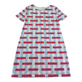 Moschino Abito Bicolore con Fantasia A Righe Mezza Manica per Bambina HDV0HI BIANCO/AZZURRO MOSCHINO 