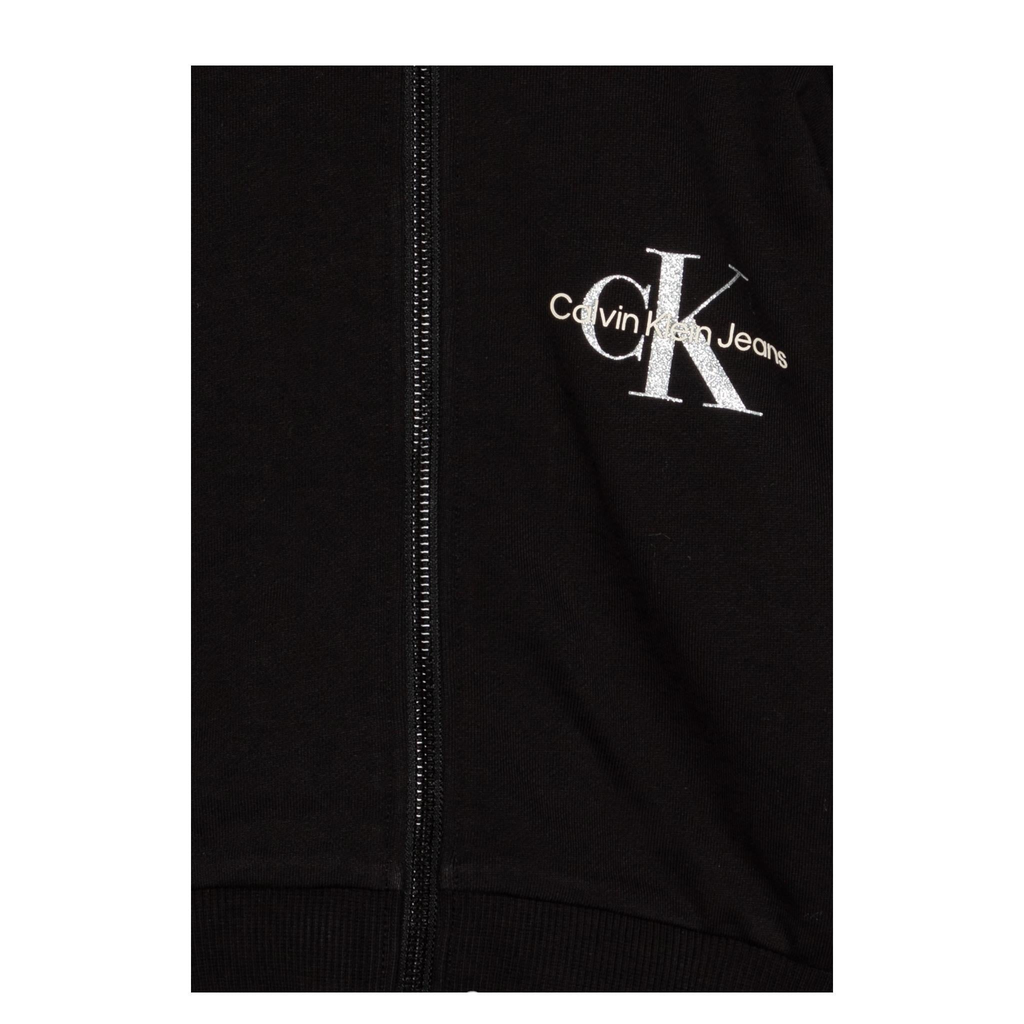 Calvin Klein Felpa con Zip E Cappuccio Tinta Unita per Bambina IG0IG02824 NERO CALVIN KLEIN 