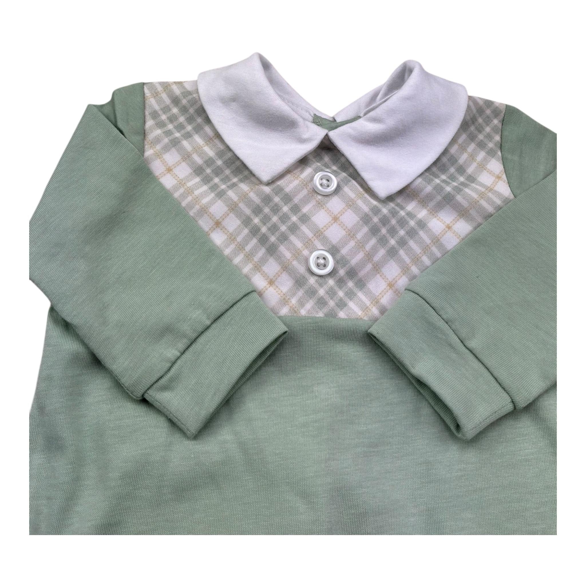 Isabel & Martinez Tutina Manical Unga Tinta Unita con Colletto per Neonato IM25N471 VERDE ISABEL & MARTINEZ 