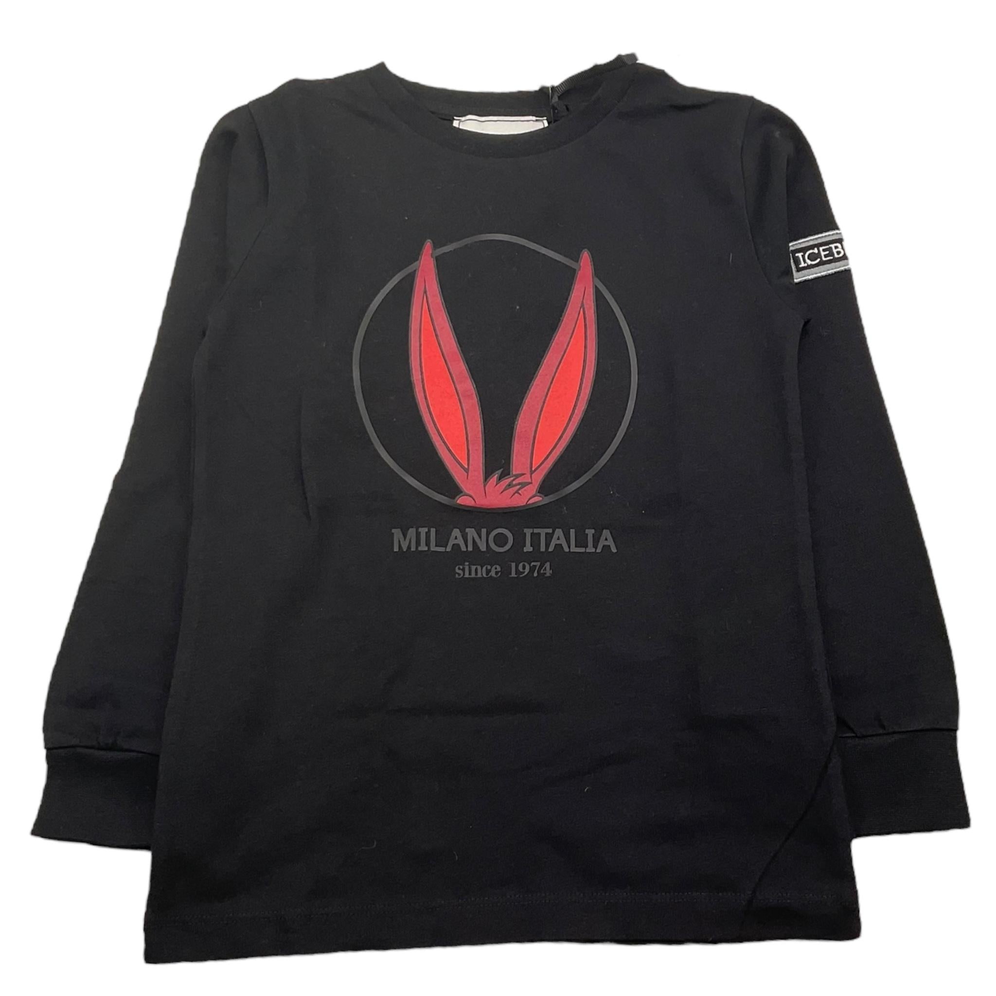 ICEBERG shirt girocollo tinta unita con stampa Nero per Bambino TSICE5320B NERO ICEBERG 